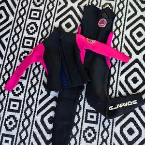 Women's Pink and Black Wetsuit